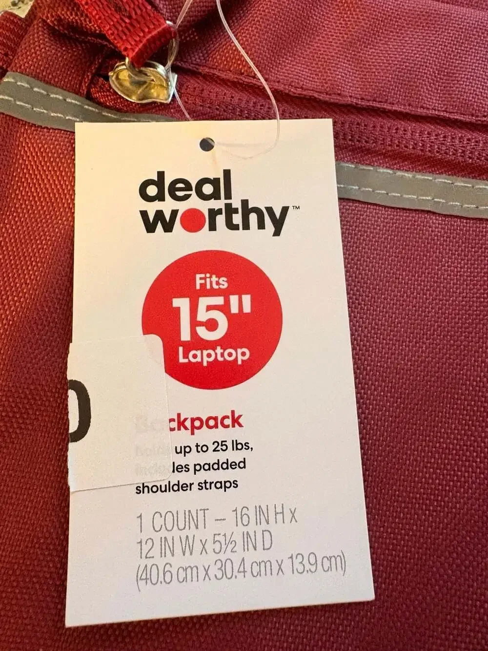 Deal Worthy 15-inch Laptop Backpack in Maroon